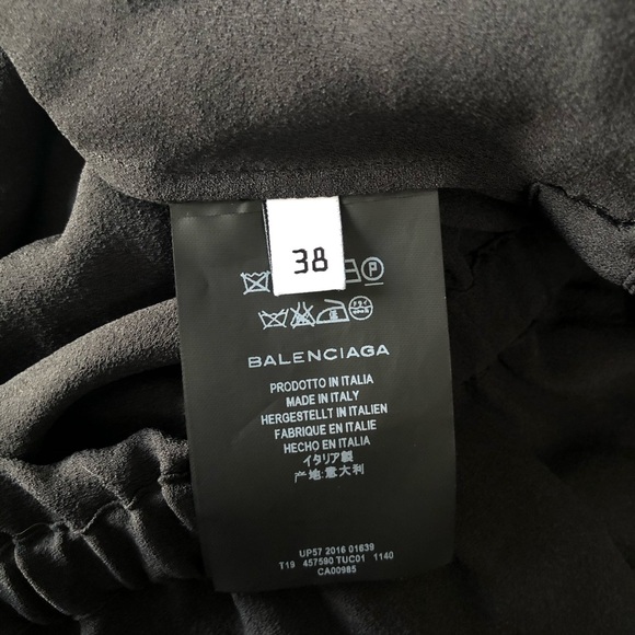 Balenciaga Silk Blouse Black Side Tie Detail Sz 38 - Picture 7 of 8